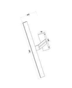 Aplique blanco 52 cm DECART LED medidas