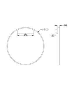 Aplique color latón grande Ø 80 cm RIM LED medidas
