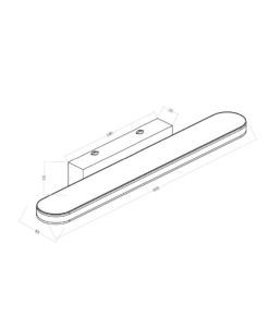 Aplique cromo 60 cm EPIC LED medidas