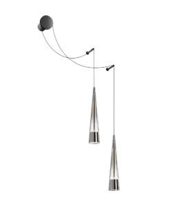 Aplique cromo y cristal 2 luces SINTESI LED