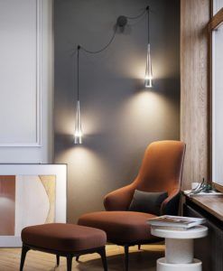 Aplique cromo y cristal 2 luces SINTESI LED ambiente