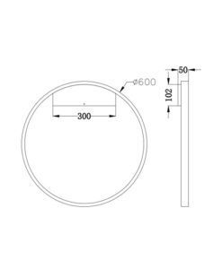 Aplique grande color latón Ø 60 cm RIM LED medidas