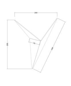 Aplique moderno negro TRAME LED medidas