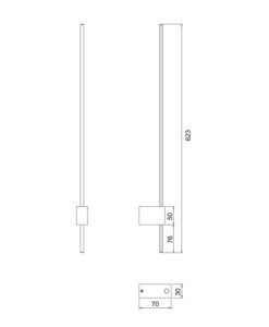 Aplique moderno negro y oro PARS LED medidas