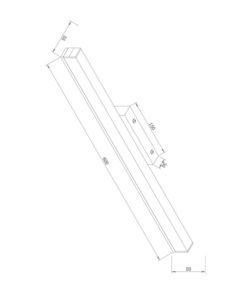 Aplique negro 60 cm FICHTE LED medidas