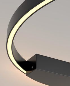 Aplique negro grande Ø 60 cm RIM LED detalles