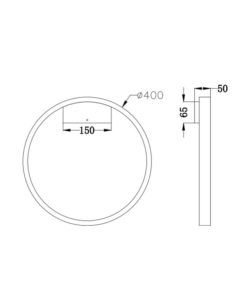 Aplique negro Ø 40 cm RIM LED medidas