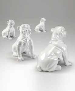 Figura color blanco H 109 cm WHITE BULLDOG detalles