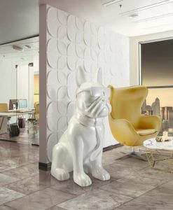 Figura color blanco H 148 cm BULLDOG FRANCES