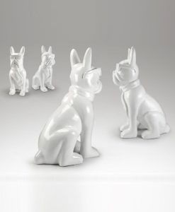 Figura color blanco H 148 cm BULLDOG FRANCES detalles