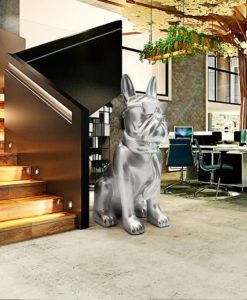 Figura color plata H 148 cm BULLDOG FRANCES