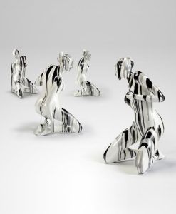 Figura poliresina H 56 cm DAMA detalles