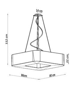Lámpara blanca 80 cm URANO medidas