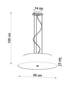Lámpara blanca Ø 60 cm VEGA medidas
