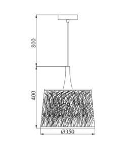 Lámpara blanca y madera Ø 35 cm LANTERN medidas