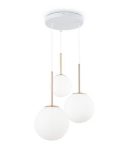 Lámpara blanca y oro 3 luces BASIC FORM