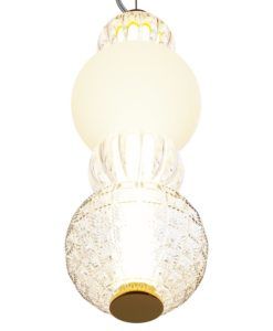 Lámpara colgante color oro y cristal COLLAR LED detalles