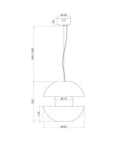 Lámpara cristal efecto cromo Ø 30 cm REBEL LED medidas