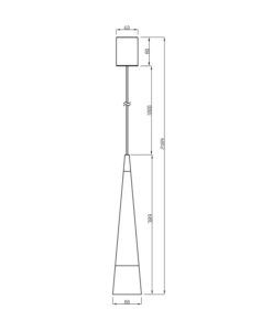 Lámpara cromo y cristal SINTESI LED medidas