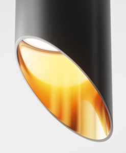 Lámpara diseño negra y oro Ø 6 cm LIPARI detalles