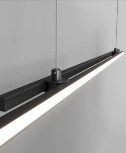 Lámpara lineal negra luz neutra HALO LED detalles