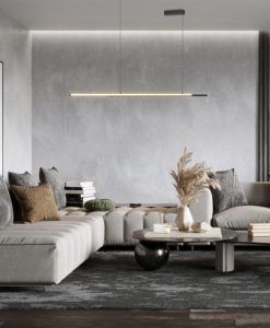 Lámpara lineal negra luz neutra HALO LED ambiente