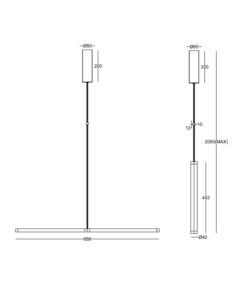 Lámpara lineal SUPERSYMMETRY LED medidas