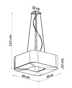 Lámpara negra 60 cm URANO medidas