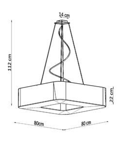 Lámpara negra 80 cm URANO medidas
