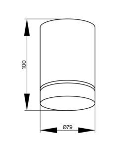 Lámpara Ø 79 mm ORLO LED medidas