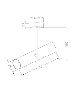Lámpara orientable ELTI medidas