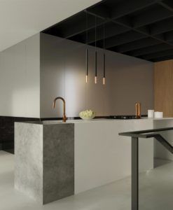 Lámpara negra y cobre 3 luces MOZAICA ambiente