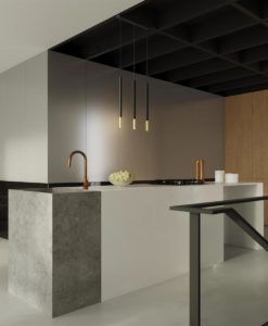 Lámpara negra y oro 3 luces MOZAICA ambiente