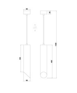 Lámpara Ø 6 cm LIPARI medidas