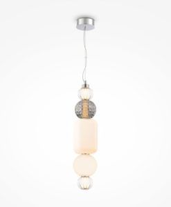 Lámpara original cromo y cristal COLLAR LED