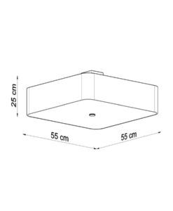 Plafón blanco 55 cm LOKKO medidas