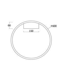 Plafón color latón Ø 40 cm RIM LED medidas