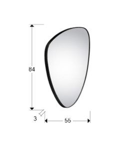 Espejo 84 cm x 55 cm filo negro ORIO medidas