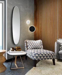 Espejo oval 136 cm x 36 cm filo negro ARIES ambiente