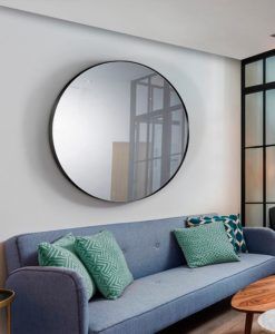 Espejo redondo 120 cm filo negro ORIO ambiente