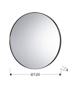 Espejo redondo 120 cm filo negro ORIO medidas