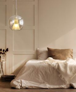 Lámpara colgante cristal dorada Ø 25 cm ELSA ambiente