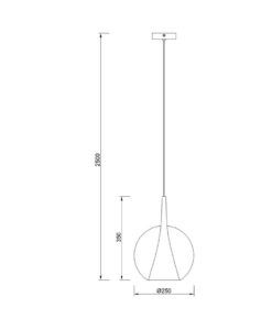Lámpara colgante Ø 25 cm ELSA medidas