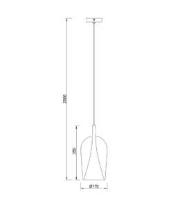 Lámpara colgante Ø 17 cm ELSA medidas