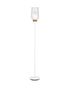 Lámpara de pie cristal y madera NORA