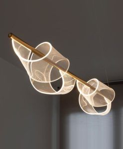 Lámpara lineal dorada VELAS LED detalles