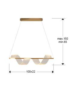 Lámpara lineal dorada VELAS LED medidas