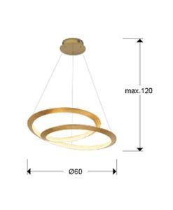 Lámpara pan de oro Ø 60 cm ETERNITY LED medidas
