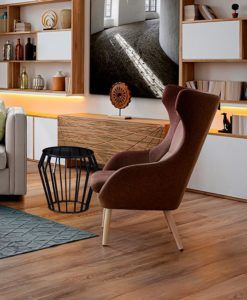 Mesa auxiliar velador negro mate y cristal CIROS ambiente