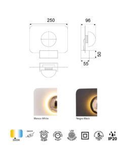 Lámpara de mesa ALBA LED 8W medidas